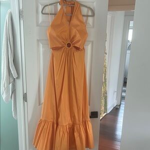 J. Crew Collection Orange Halter Dress Size 10 NWT
